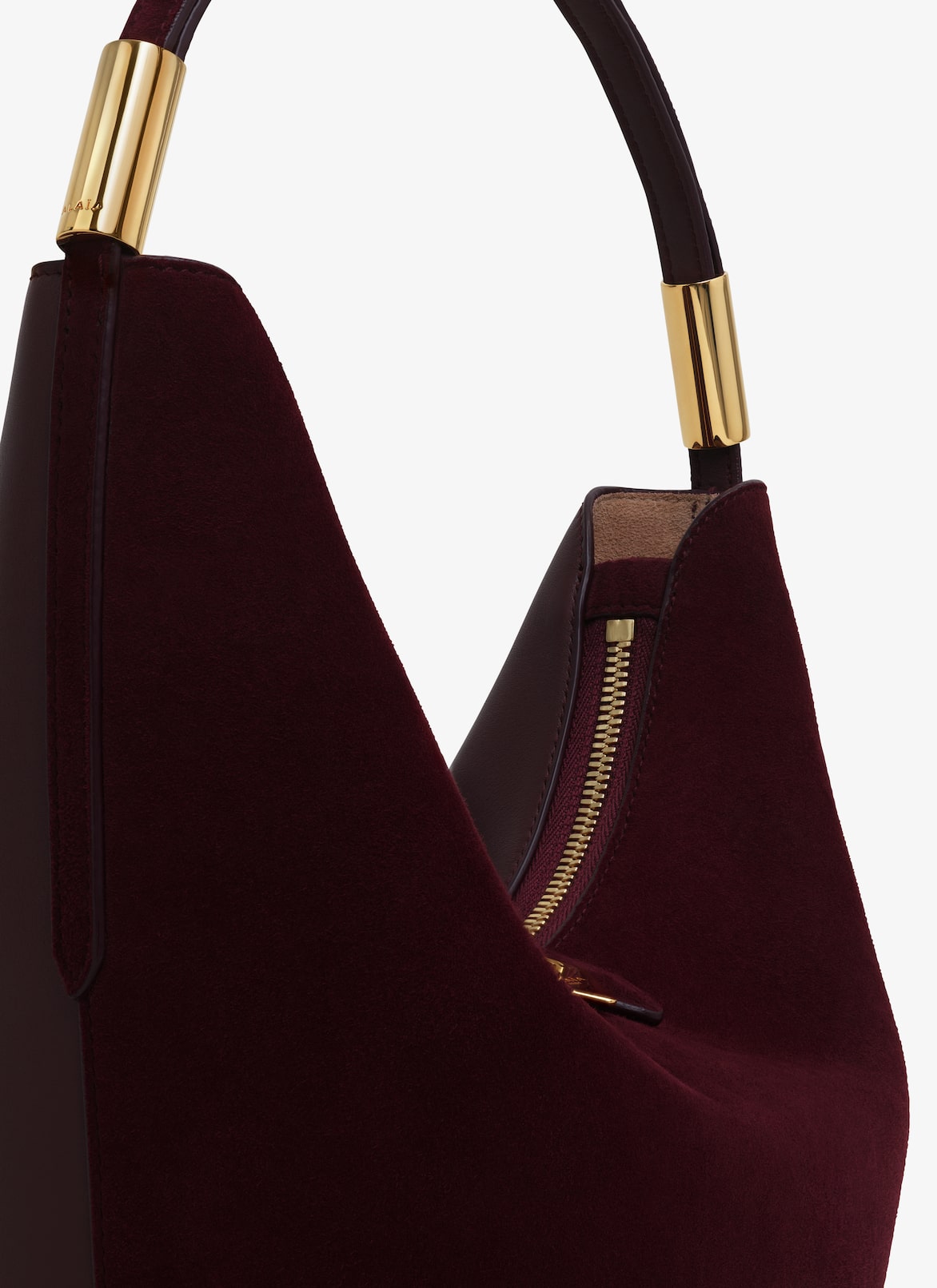 SHAPE SMALL BAG IN SUEDE GOATSKIN AND CALFSKIN ALAÏA GARNET RED SHAPE SMALL BAG IN SUEDE GOATSKIN AND CALFSKIN